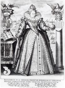 Queen Elizabeth I 1596 von Crispin I de Passe