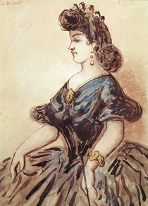 Half length portrait of a woman von Constantin Guys