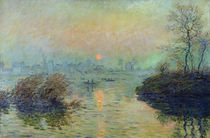 Sun Setting over the Seine at Lavacourt. Winter Effect by Claude Monet