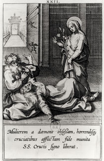 St. Catherine Exorcising a Demon from a Possessed Woman by French School