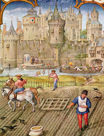 Fol.10v Month of October: Sowing by Flemish School