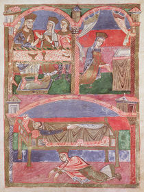 Ms 250 f.24r St. Radegund at the table of Clothar I by French School