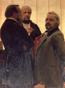 Vladimir Odoevsky , Mily Balakirev and Mikhail Ivanovich Glinka by Ilya Efimovich Repin