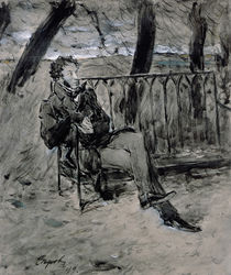 Alexander Pushkin in a Park von Valentin Aleksandrovich Serov