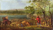 The Arrival of the Pontoneers for the Crossing of the Rhine von Adam Frans Van der Meulen