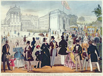 The Queen's Return from the House of Lords by English School