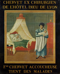 Sign advertising the services of a midwife von French School