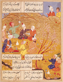 F.103v Open-air Feast, from a book of poems by Islamic School