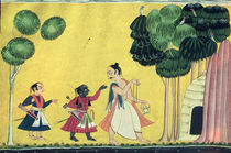Rama and Lakshmana accompanied by Visvamitra by Indian School