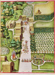 The Village of Secoton, from 'Admiranda Narratio...' von Theodore de , after White, John Bry