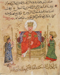 MS Ahmed III 3206 Sultan on his throne by Turkish School