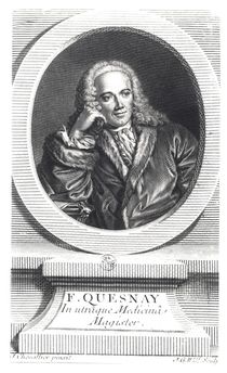 Portrait of Francois Quesnay engraved by Johan Georg Wille by J. Chevallier
