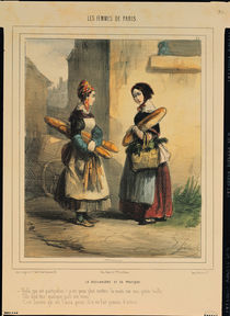 The Baker's Art, plate number 27 from the 'Les Femmes de Paris' series by Alfred Andre Geniole