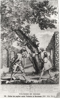 Argument between Jean-Jacques Rousseau and Voltaire von French School