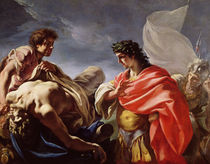 Achilles Contemplating the Body of Patroclus by Giovanni Antonio Pellegrini