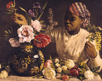 Negress with Peonies, 1870 by Jean Frederic Bazille