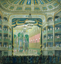 View of the Stage of the Paris Opera von French School
