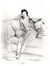 Alexandre Dumas Pere engraved by Charles Etienne Pierre Motte by Achille Deveria