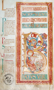 Ms 23/2 f.3v Historiated initial 'B' depicting King David by French School