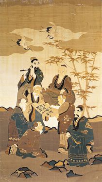 Seven wise men in the bamboo forest von Japanese School