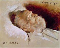 Portrait of Victor Hugo on his deathbed von Leon Daniel Saubes