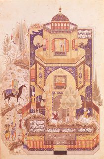 Khusrau in front of the Palace of Shirin by Islamic School