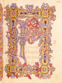 Ms 479 fol.32 Initial 'P' from 'Les Evangiles de l'Abbaye de Cysoing' von French School