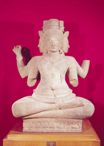 Sculpture of Brahma with four faces von Cambodian School