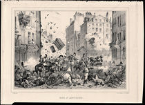 Rue Saint-Antoine in July 1830 von Victor Adam