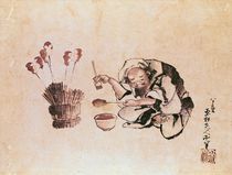 Craftsman painting toys by Katsushika Hokusai