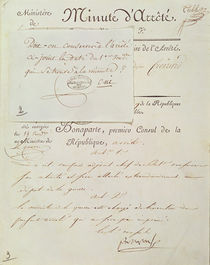 Official document signed by Napoleon I 1 Vendemiaire An 9 by French School