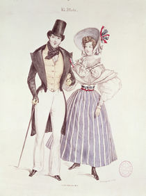 Fashion for Men and Women, 1830 by French School