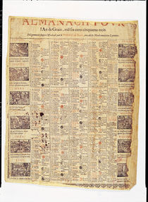 Front page of an almanach for 1653 von French School