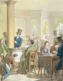 The Cafe de Commerce, from 'Tableau de Paris' by Georg Emanuel Opitz