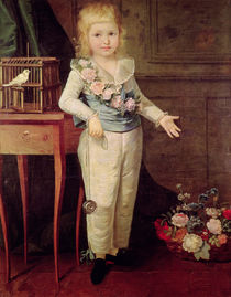 Portrait of a boy playing with a yo-yo by Elisabeth Louise Vigee-Lebrun