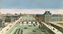 Perspective View of Paris from the Pont Royal by French School