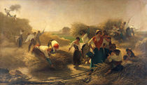 Threshing Rapeseed in the Fields of Lille by Auguste Joseph Herlin
