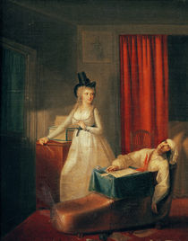 The Murder of Marat, 13th July 1793 von Jean-Jacques Hauer