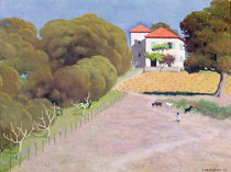 Landscape, The House with the Red Roof von Felix Edouard Vallotton