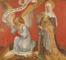 Panel from a diptych depicting the Angel of the Annunciation by Master of the Rohan Hours