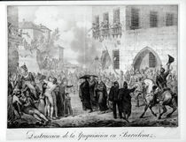 Destruction of the Inquisition in Barcelona von Hippolyte Lecomte
