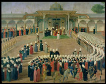 Reception at the Court of Sultan Selim III at the Topkapi Palace von Ottoman School