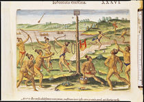 Indians Training for War, from 'Brevis Narratio...' von Jacques Le Moyne