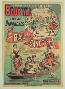 Poster advertising 'Le Bal des Canotiers' at Bougival by French School