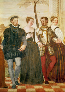 Invitation to the Dance, detail of the central group by Giovanni Antonio Fasolo