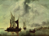 Calm or, Boats near the Coast von Jan van de Capelle or Cappelle
