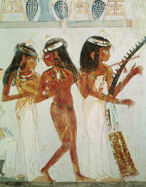 Musicians and a Dancer, from the Tomb of Nakht by Egyptian 18th Dynasty