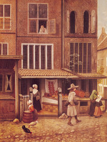 Corner of a Town with a Bakery von Jacobus Vrel or Frel
