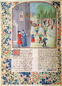 Ms 5064 fol.198v Cutting Trees and Harvesting by French School