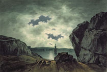 Bay Scene in Moonlight, 1787 von John Warwick Smith